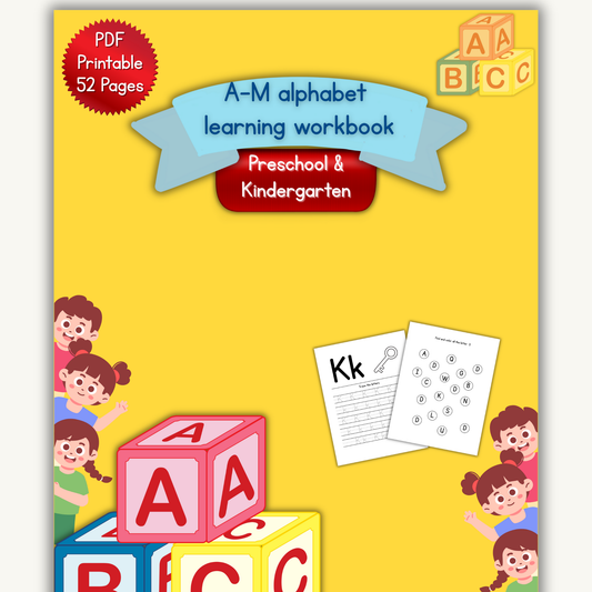 A–M Alphabet Learning Workbook for Preschool & Kindergarten