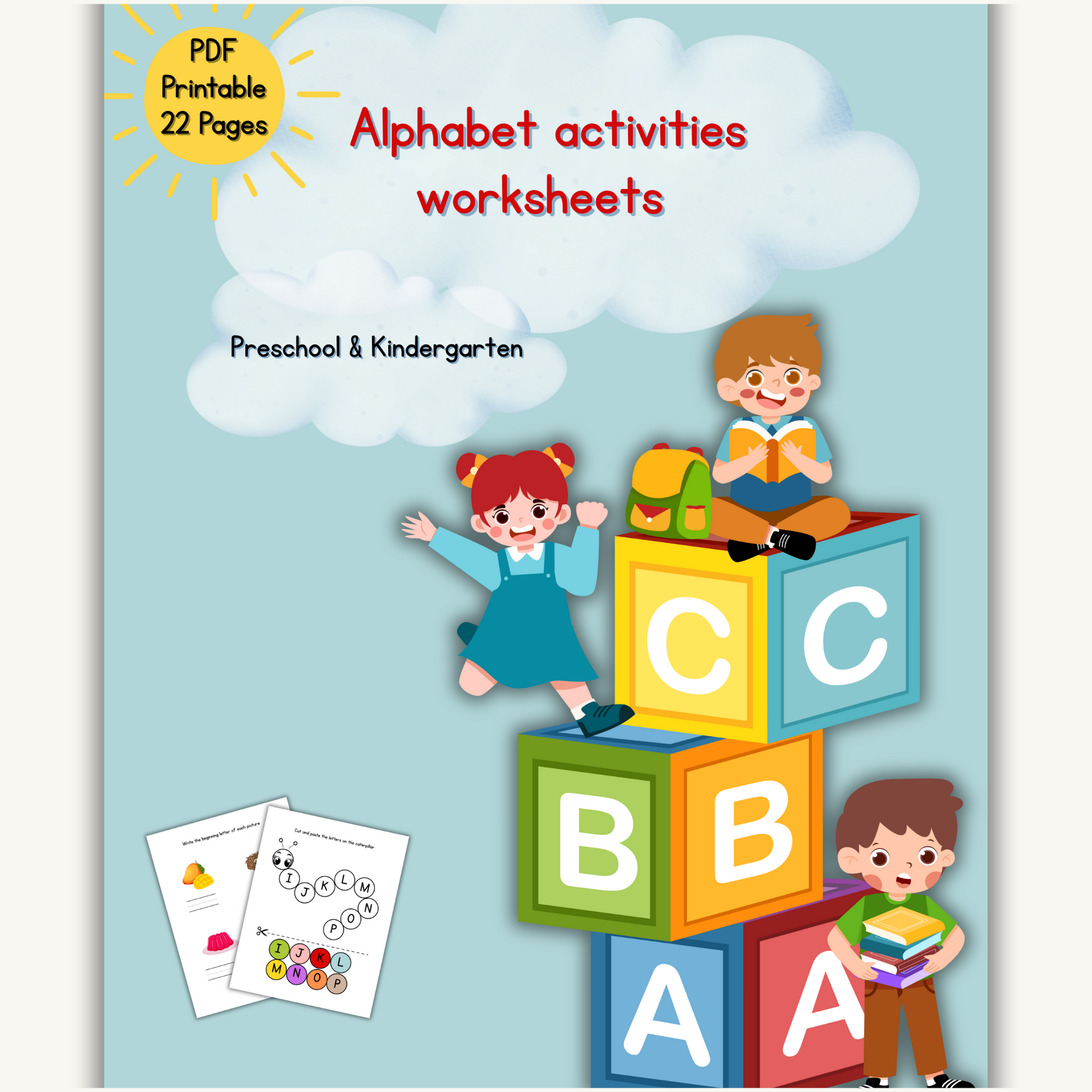 Alphabet activities worksheets for Preschool & kindergarten