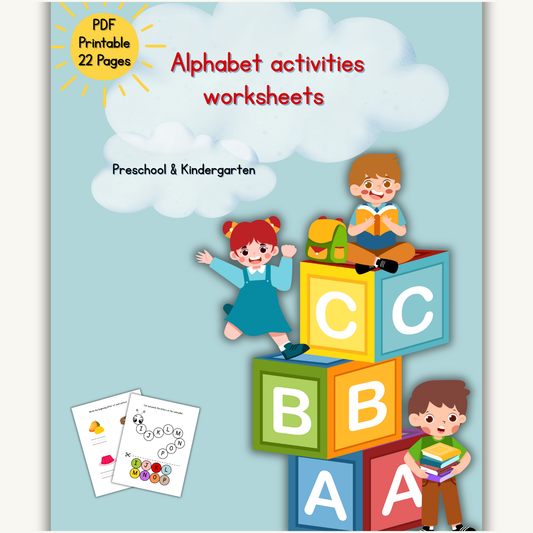 Alphabet activities worksheets for Preschool & kindergarten