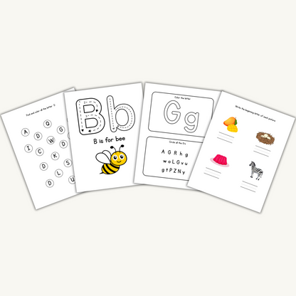 “A–Z alphabet tracing and activities workbook for preschool and kindergarten, instant download PDF”