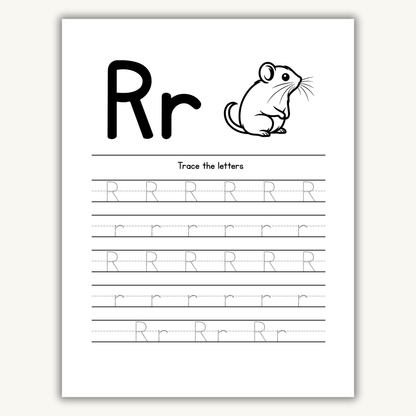 N-Z alphabet learning workbook for Preschool & kindergarten