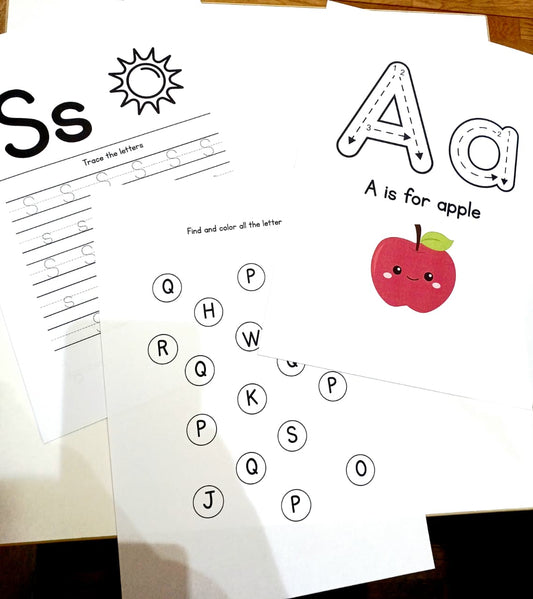 A-Z printable alphabet worksheets- fun tracing & activities for Preschool & kindergarten- Instant download