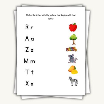 “A–Z alphabet tracing and activities workbook for preschool and kindergarten, instant download PDF”